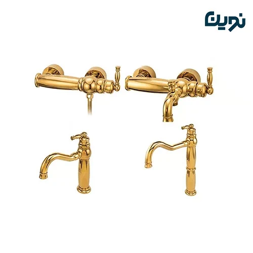 ghahraman-antique-gold-faucet-set شیرآلات قهرمان مدل آنتیک طلایی